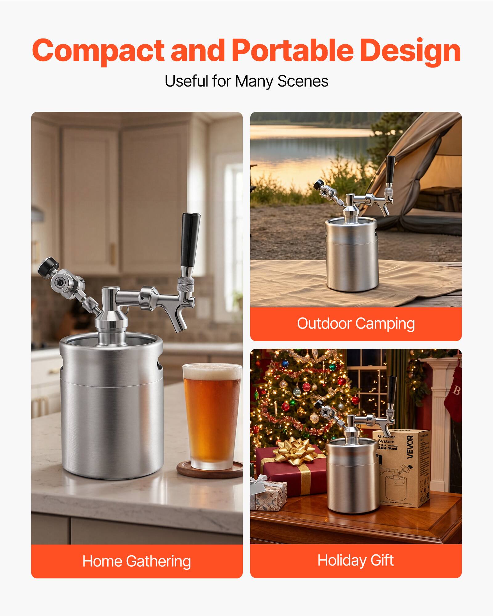 Compact and Portable Design  
Useful for Many Scenes  

Outdoor Camping  
Home Gathering  
Holiday Gift