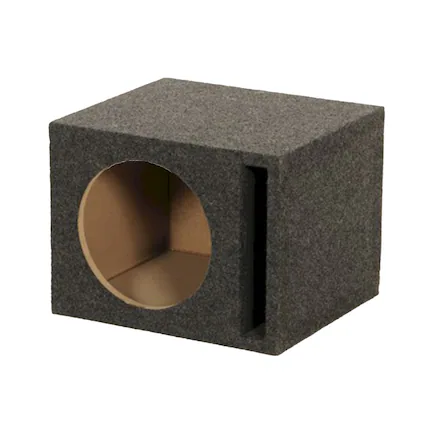 Front. QPower - QPower QSBASS10 Single 10 Inch Vented Slot Ported Subwoofer Sub Enclosure Box - Gray.