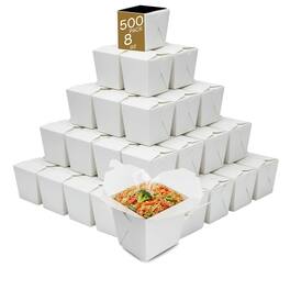 Eco Harmony Products - Paper Take-Out Boxes, 8oz, 500-Pack - White