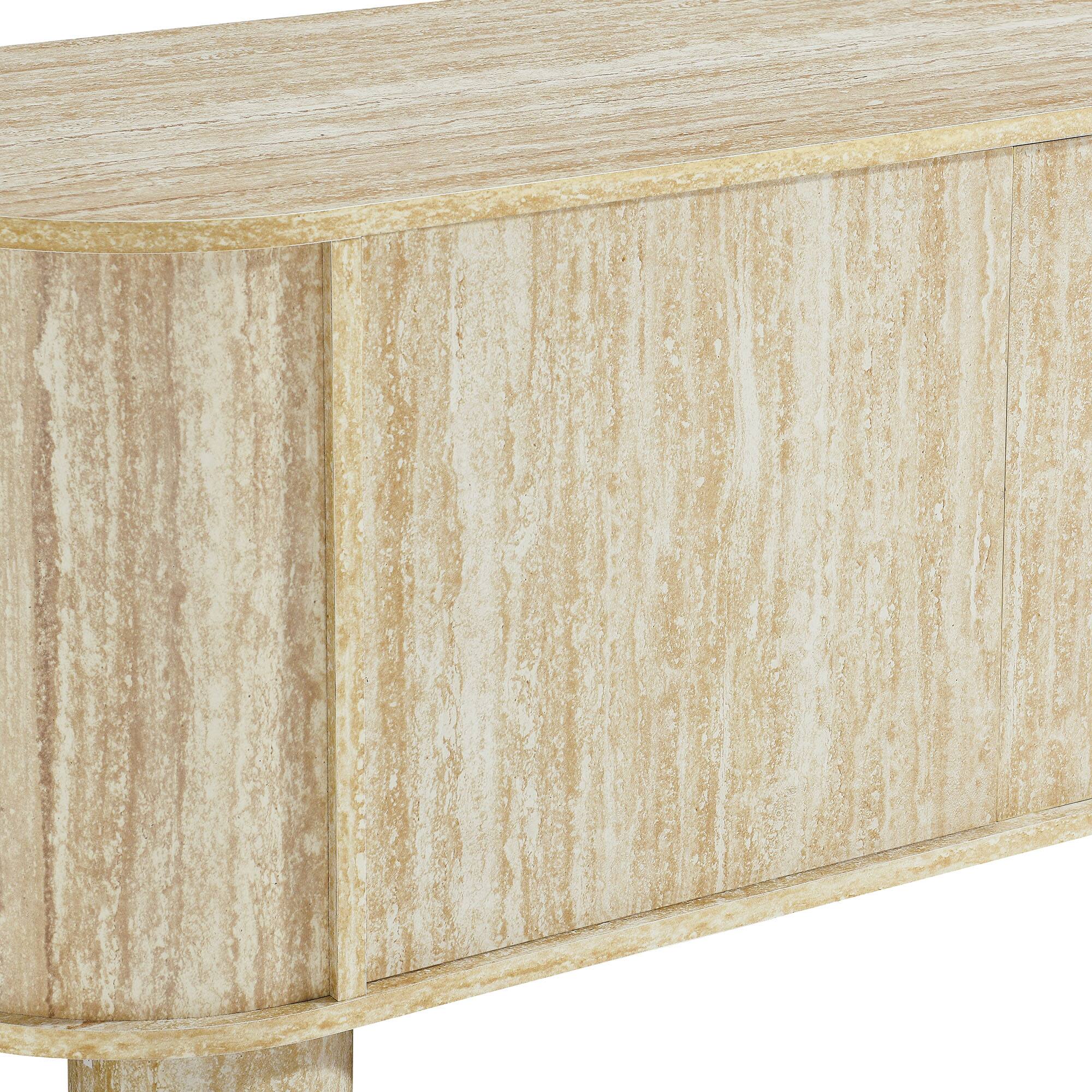 Alt View 5. Modway - Overture 63" Oval Faux Travertine TV Stand by Modway - Travertine.