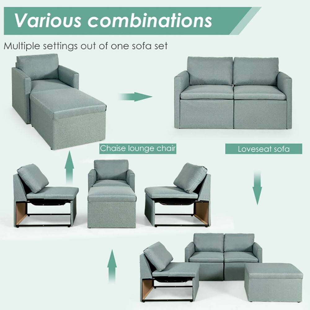 Various combinations  
Multiple settings out of one sofa set  
Chaise lounge chair  
Loveseat sofa