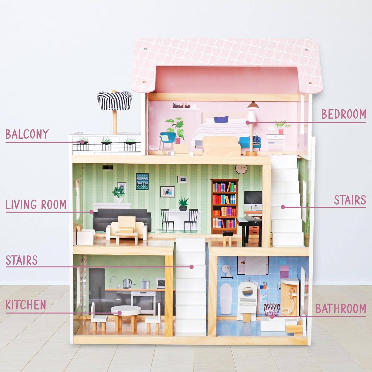 BALCONY  
BEDROOM  
LIVING ROOM  
STAIRS  
KITCHEN  
BATHROOM