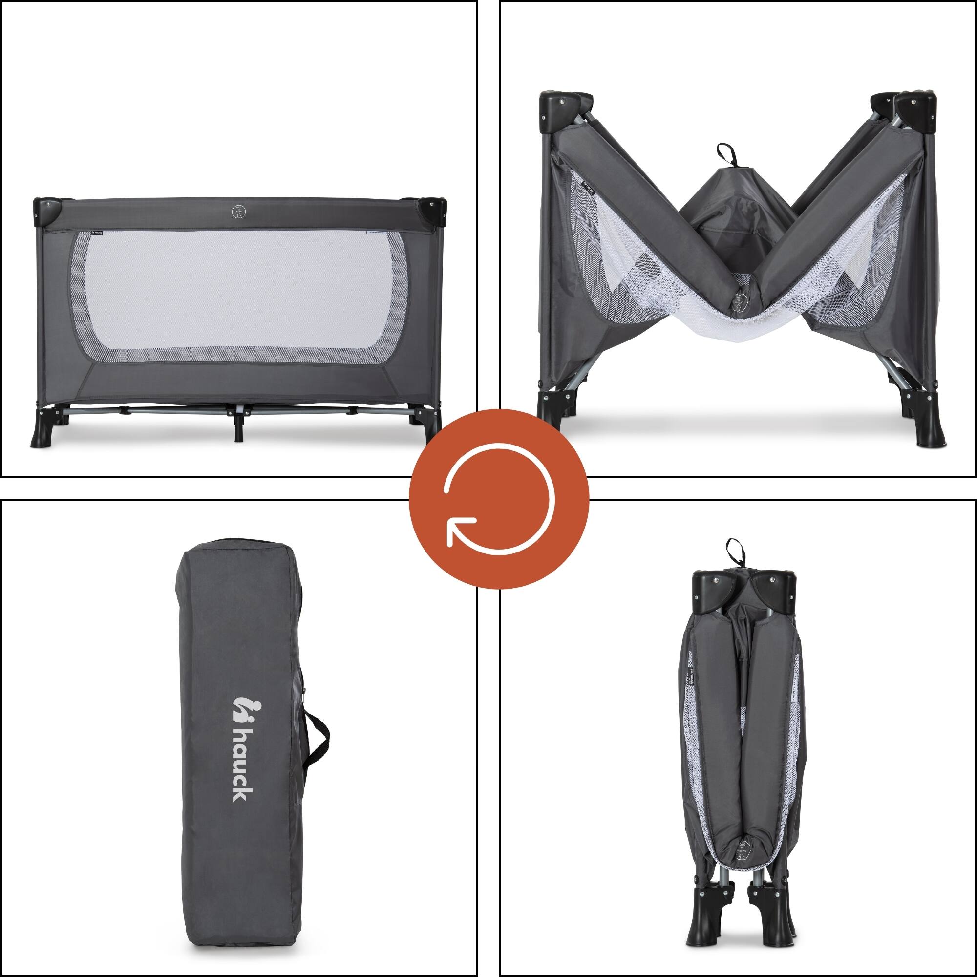 Alt View 4. hauck - hauck Dream N Play Plus Travel Pack Cot, Babies & Toddlers up to 33 Pounds, Grey - Grey.