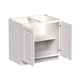 Boyel Living - 36-in W x 34.5-in H x 24-in D Shaker Full-Height Door Kitchen Base Cabinet with Soft-Close Hinges - Glacier White