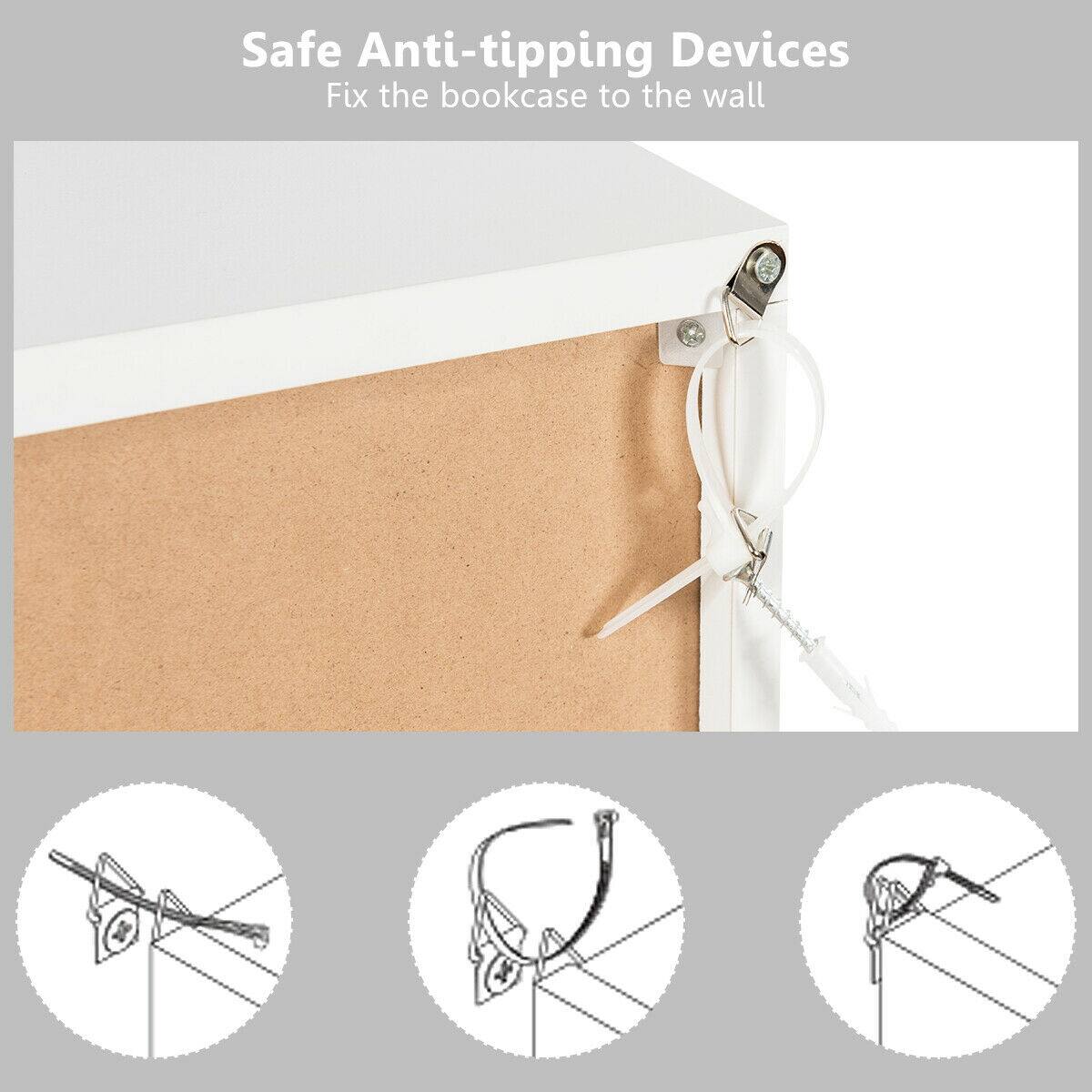 Safe Anti-tipping Devices: Fix the bookcase to the wall