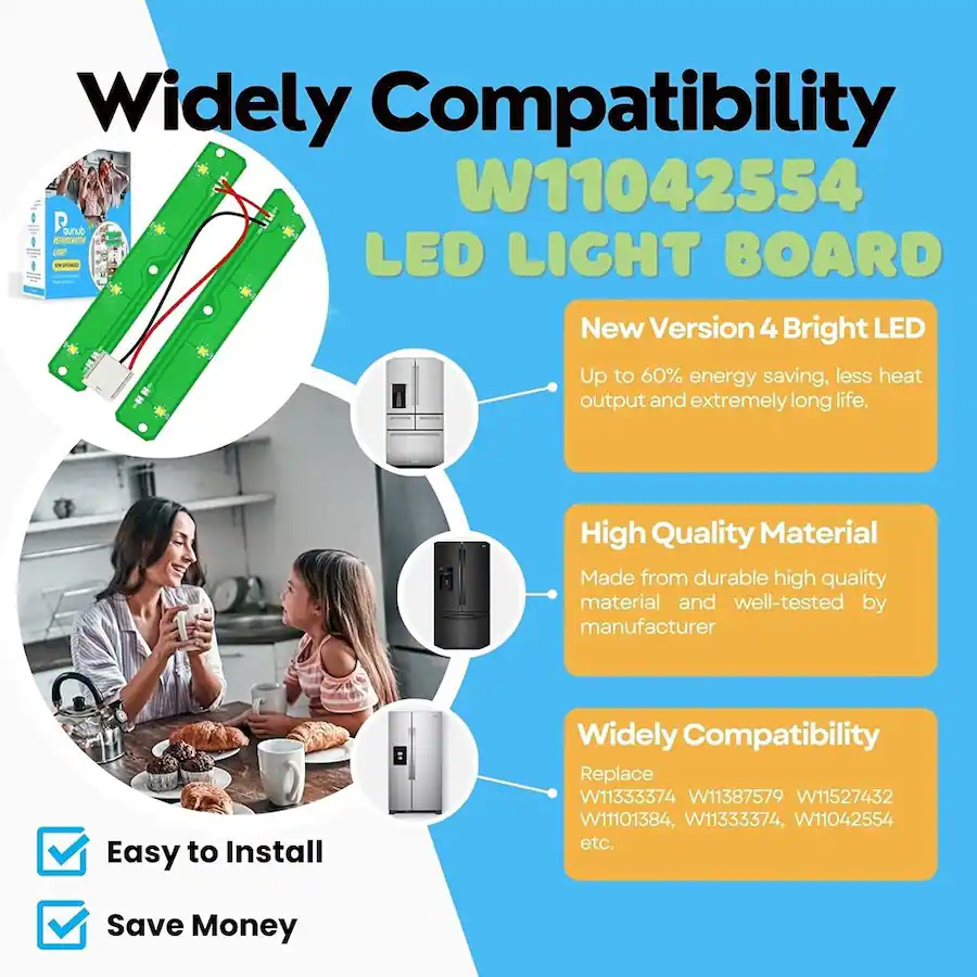 ACJPR Refrigerator LED Light Module for Whirlpool/Maytag/Amana, White ...