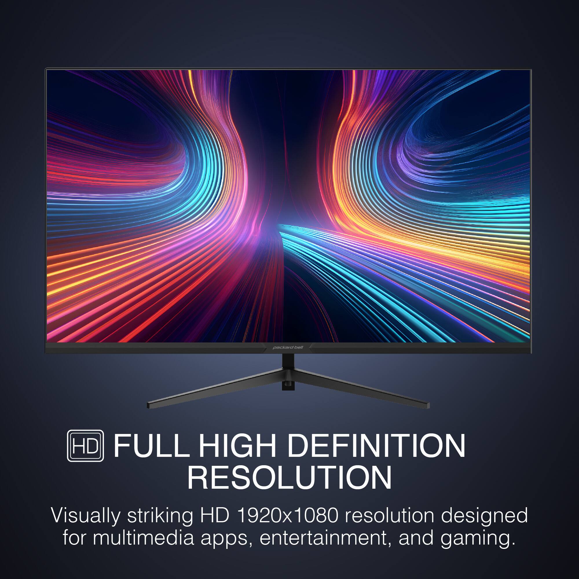 HD FULL HIGH DEFINITION RESOLUTION Visually striking HD 1920x1080 resolution designed for multimedia apps, entertainment, and gaming.