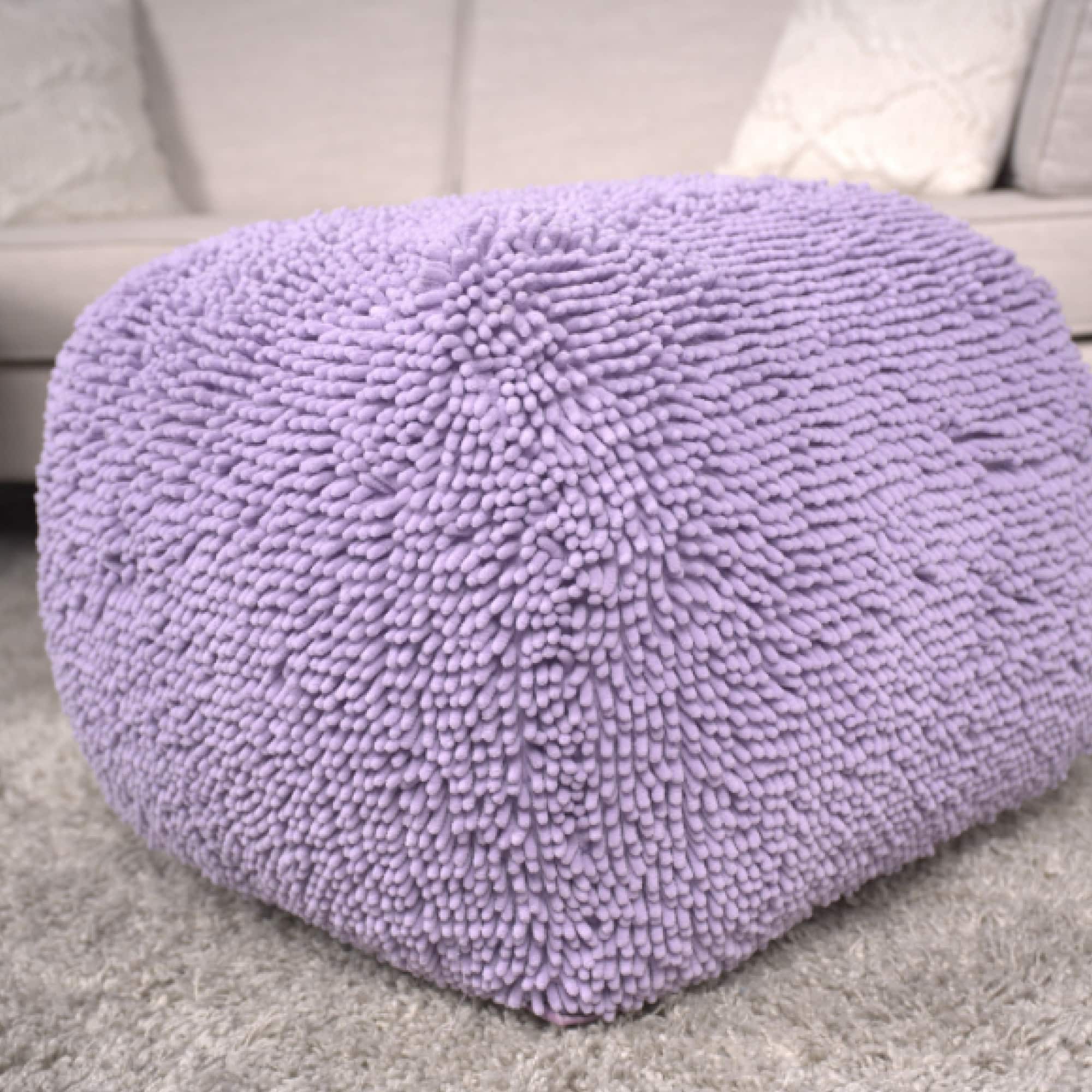 GOODSILO - Soft Microfiber Square Pouf with Plush Seating for Cozy Comfort - Lavender