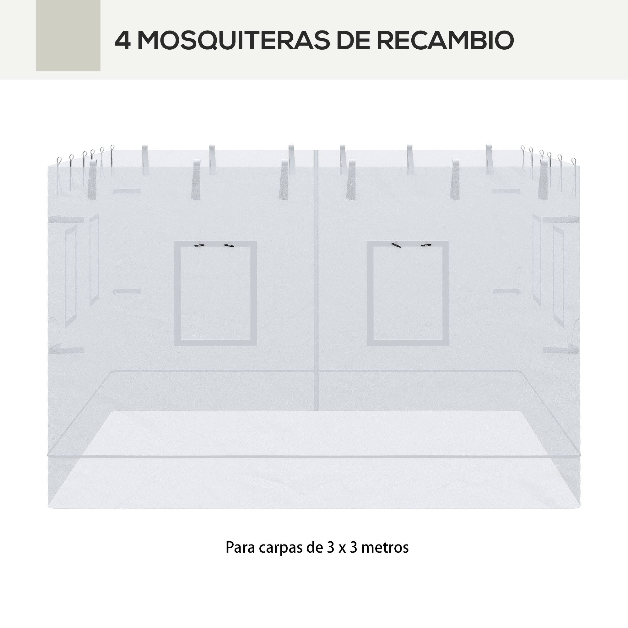 4 Mosquiteras de Recambio  
Para carpas de 3 x 3 metros