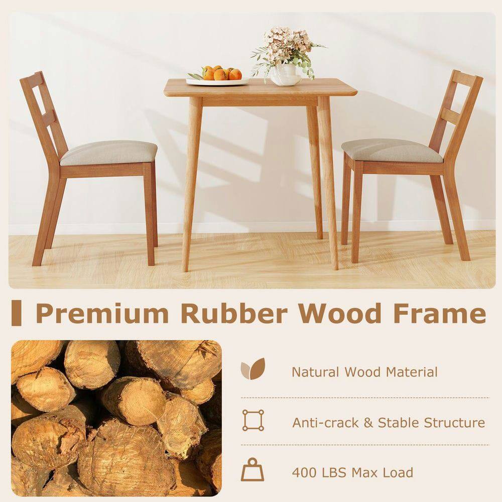 Premium Rubber Wood Frame  
Natural Wood Material  
Anti-crack & Stable Structure  
400 LBS Max Load