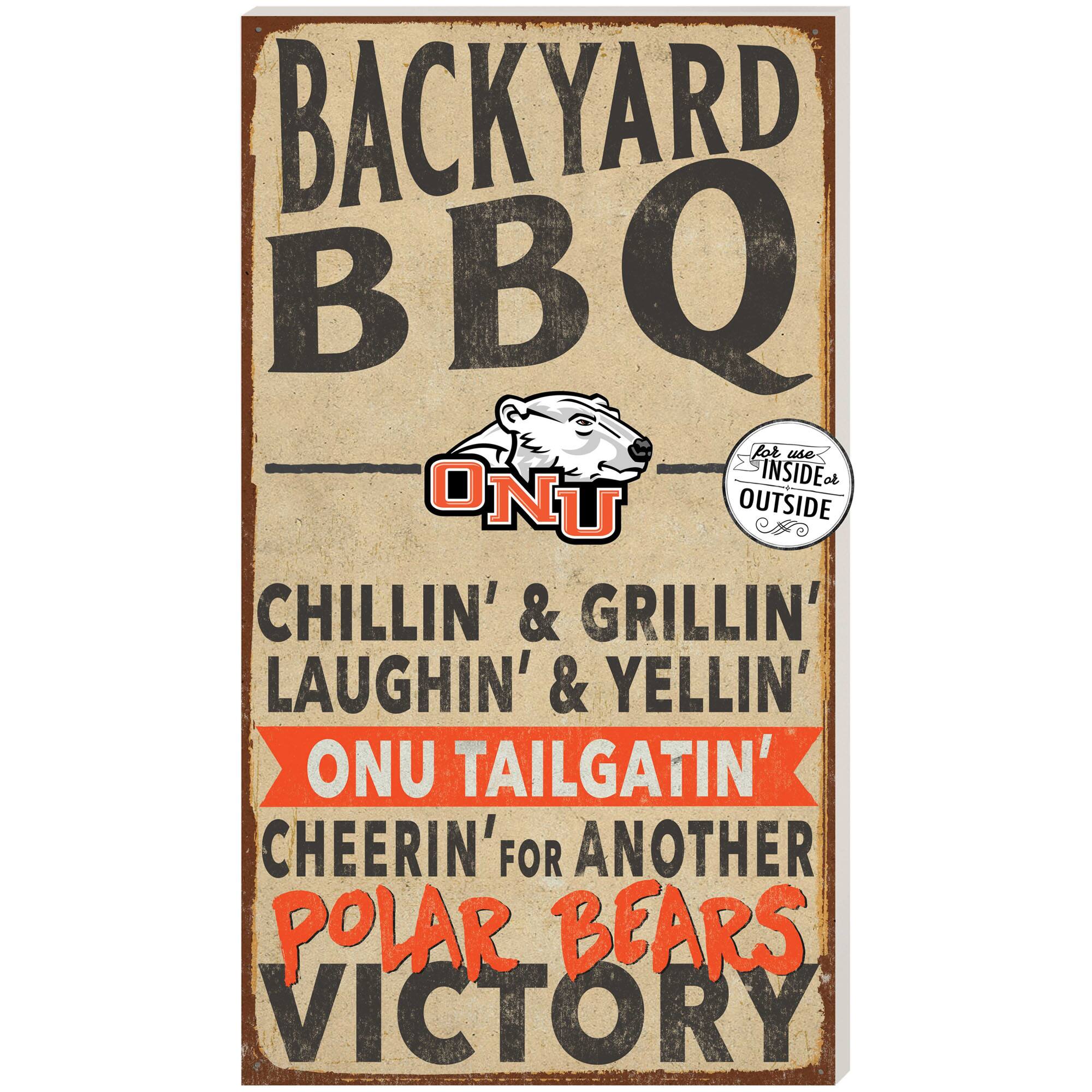 Brown Ohio Northern Polar Bears 11'' x 20'' Indoor/Outdoor BBQ Sign