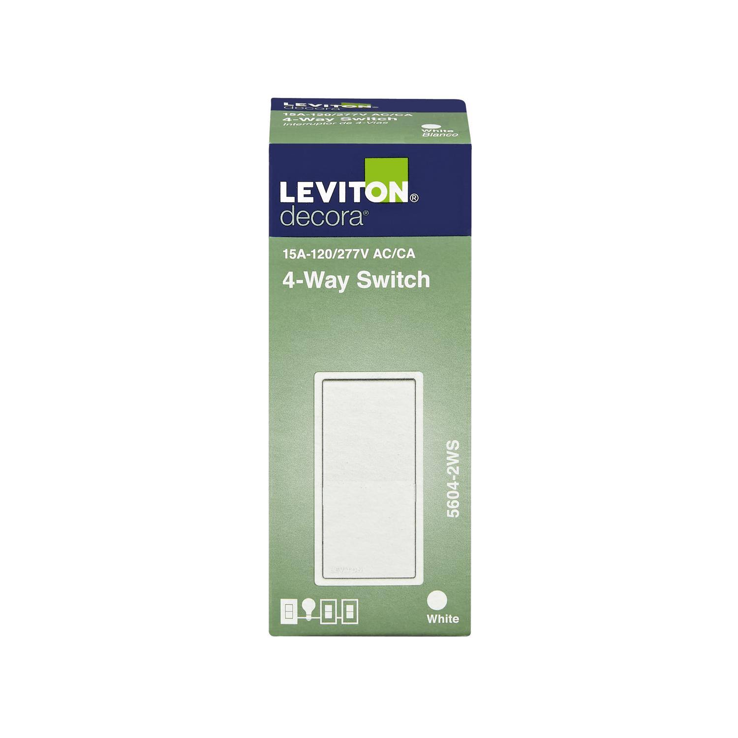 4-Way Switch  
LEVITON  
decora  
15A-120/277V AC/CA  
5604-2WS  
White