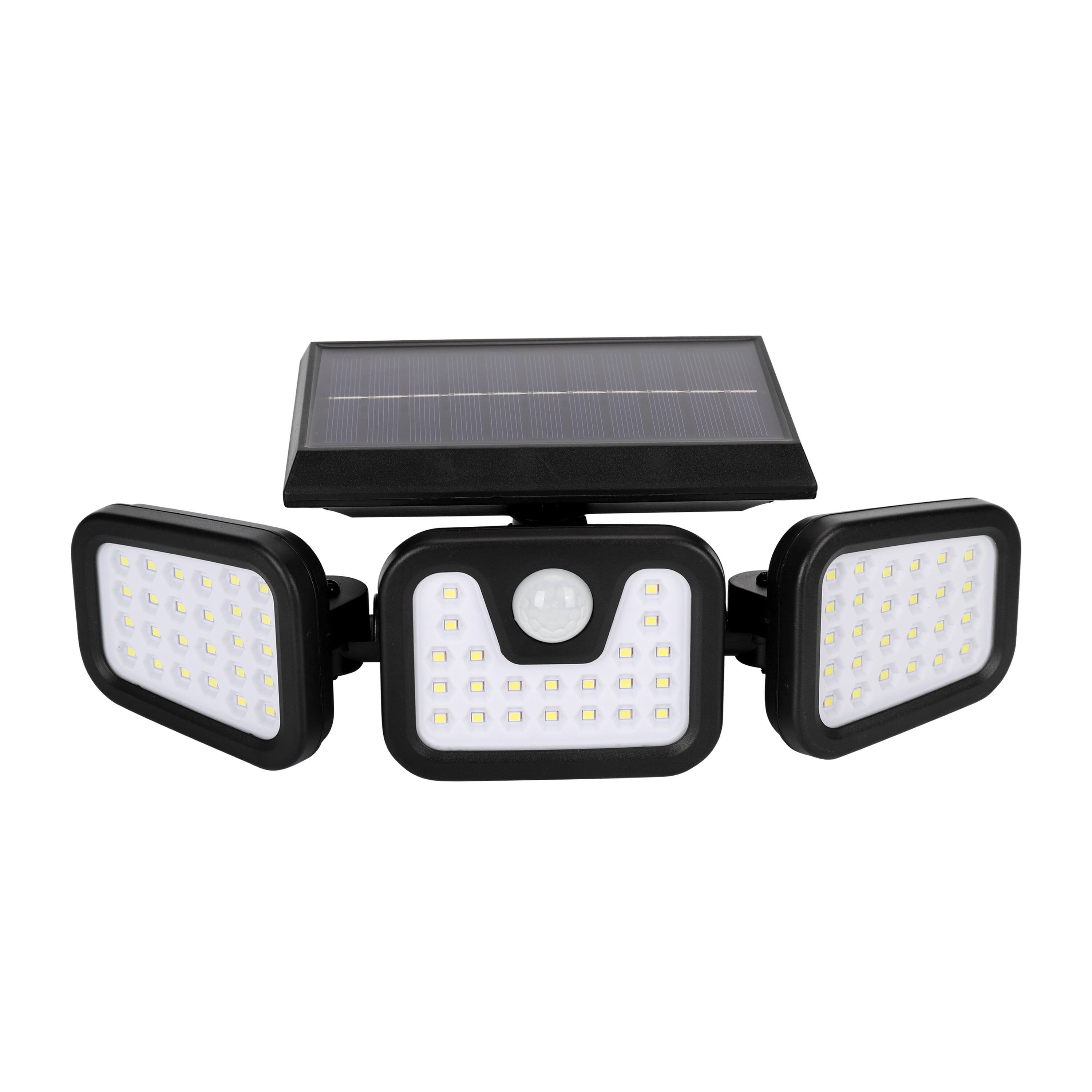 Angle. Techko Maid - Solar Security Flood Light with Motion Sensor - Black.