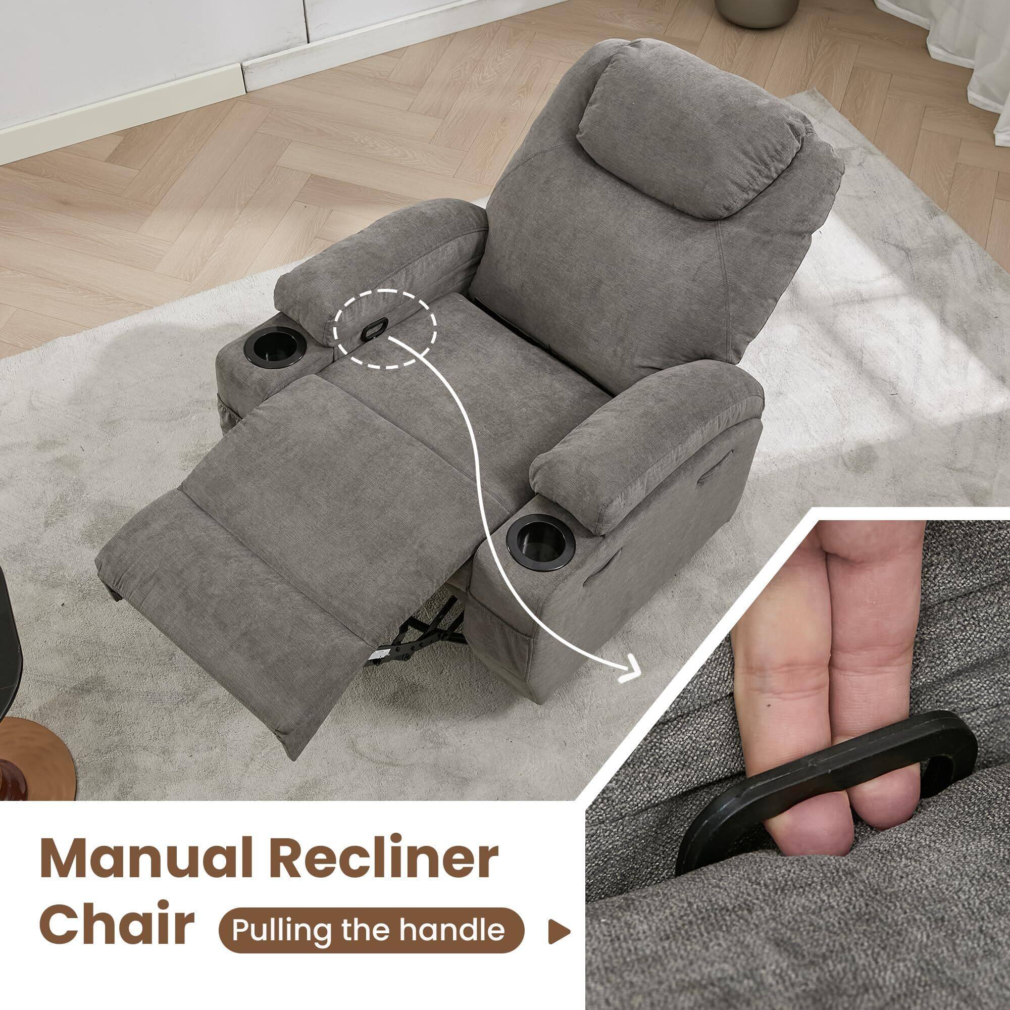 Manual Recliner Chair  
Pulling the handle