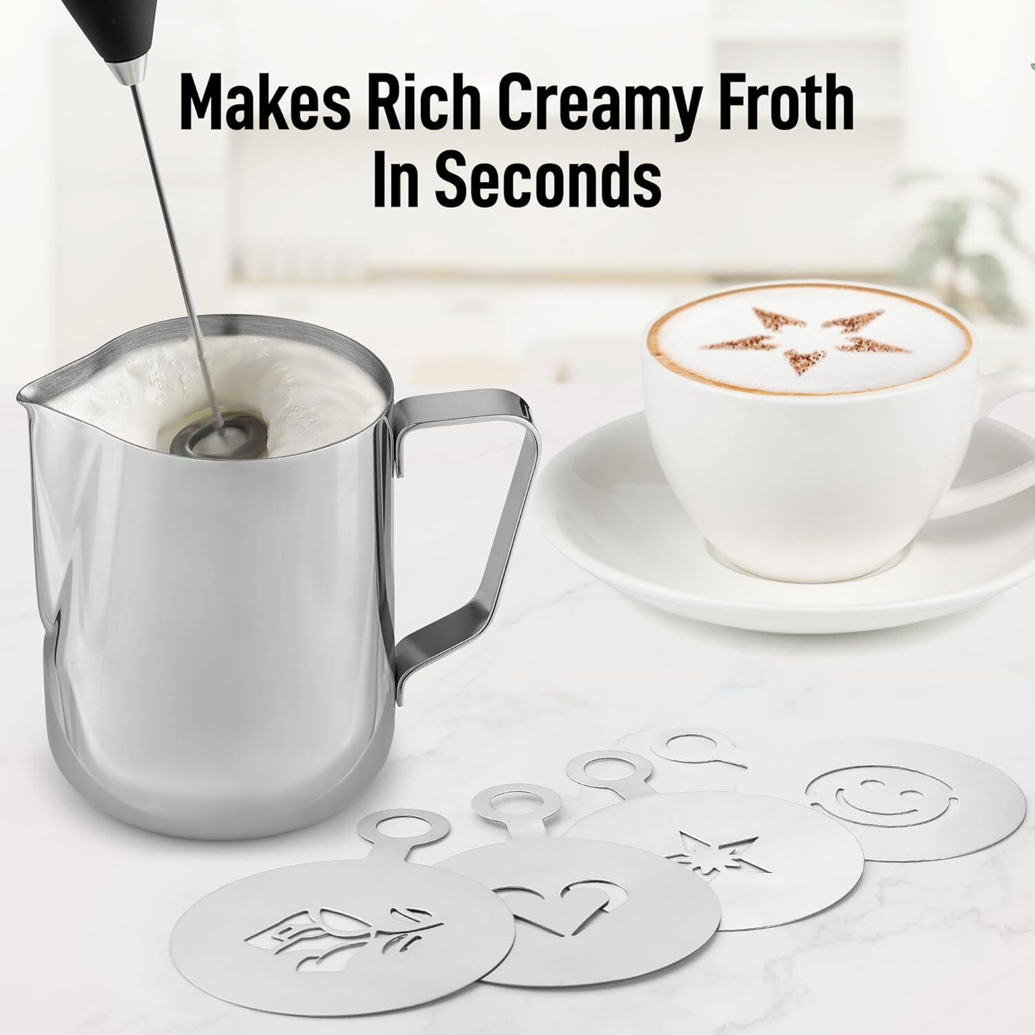 Makes Rich Creamy Froth In Seconds