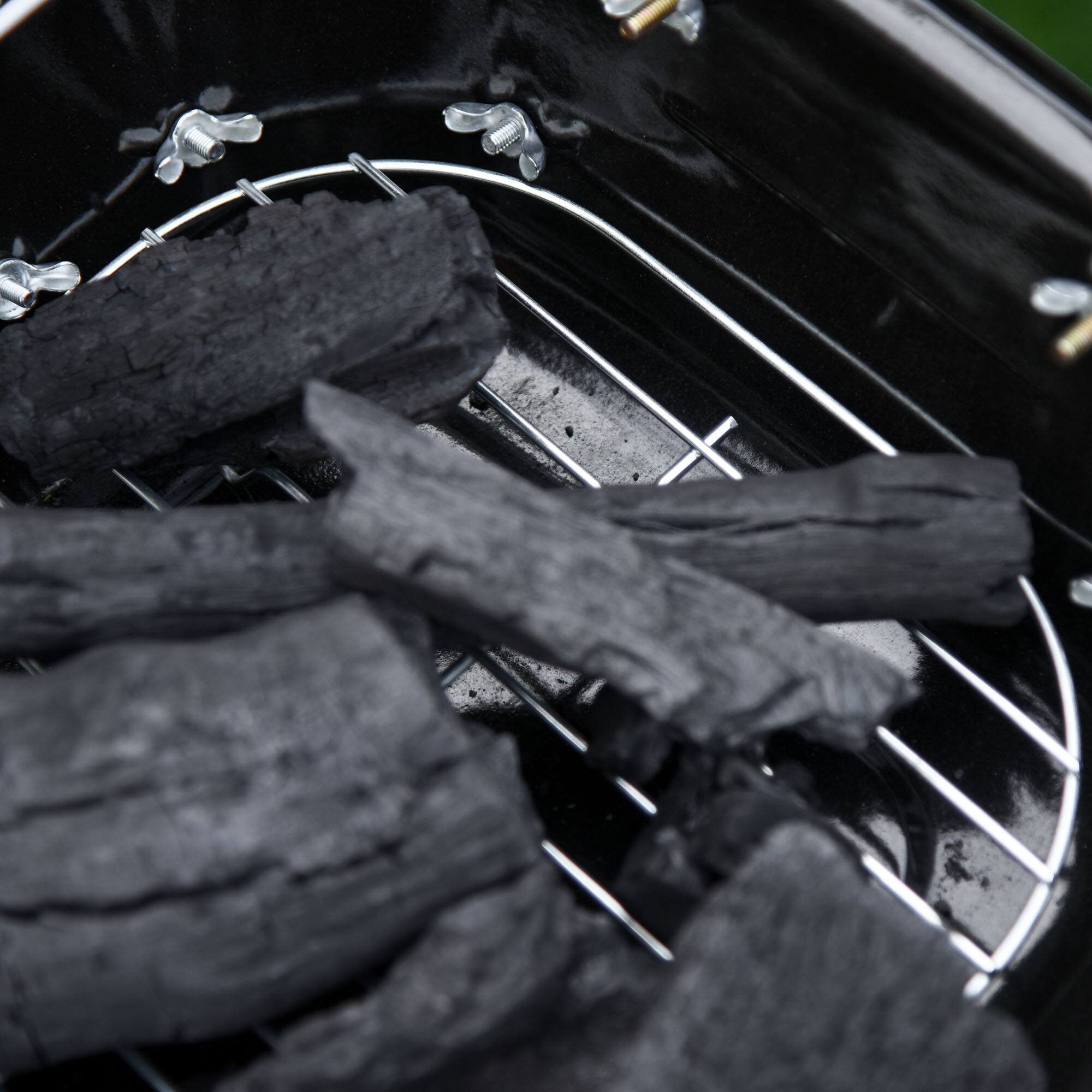Alt View 7. Outsunny - Portable Grill, Small Charcoal Grill for Outdoor Cooking, BBQ, Camping, Enamel Coated - Black.