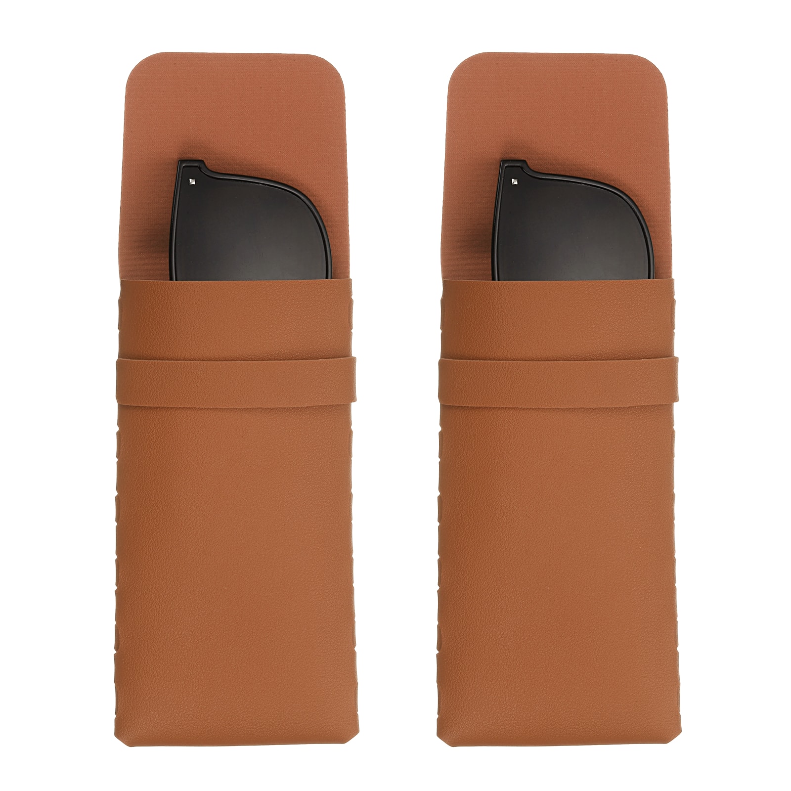 Unique Bargains - 2pcs Soft Glasses Case Leather Flap Closure Pouch for Eyewear Travel Sport Work - Light Brown price history on PriceWatchPro