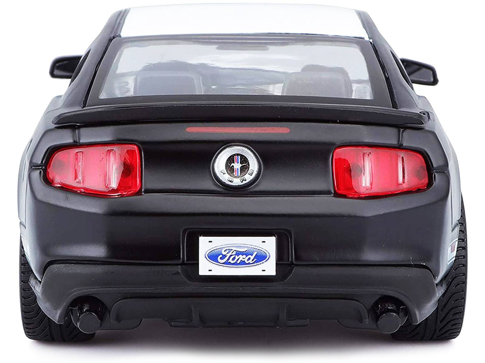 Alt View 5. Maisto - 2012 Ford Mustang Boss 302 Matt Black and White 1/24 Diecast Model Car by Maisto.