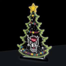 Evergreen Enterprises - NC State Wolfpack 10" LED Tabletop Christmas Tree Desklite Sign - Green