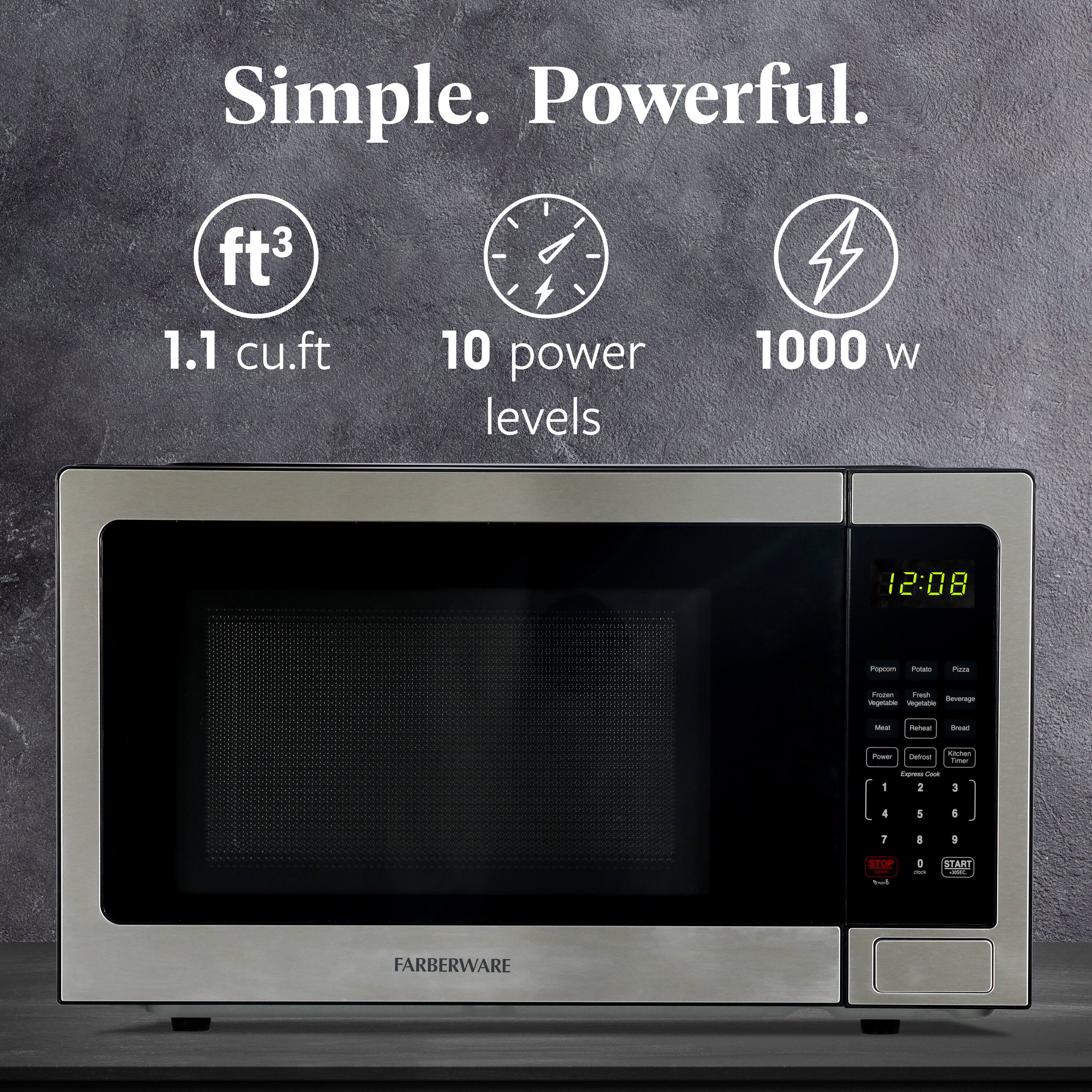 Simple. Powerful.

- 1.1 cu.ft
- 10 power levels
- 1000 W

FARBERWARE