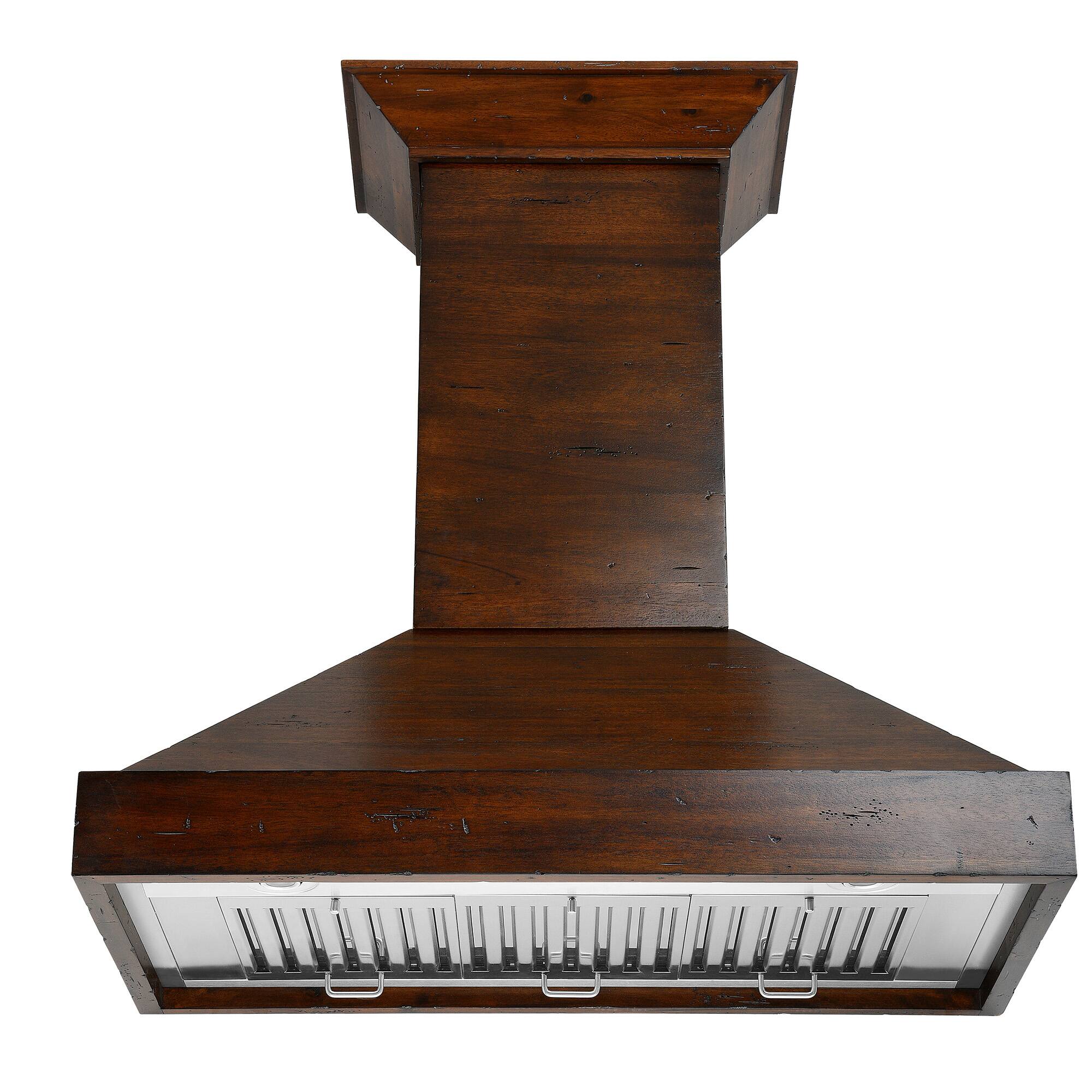 Alt View 12. ZLINE - ZLINE 30 in. Ducted Wooden Wall Mount Range Hood in Walnut with Remote Motor - Walnut.