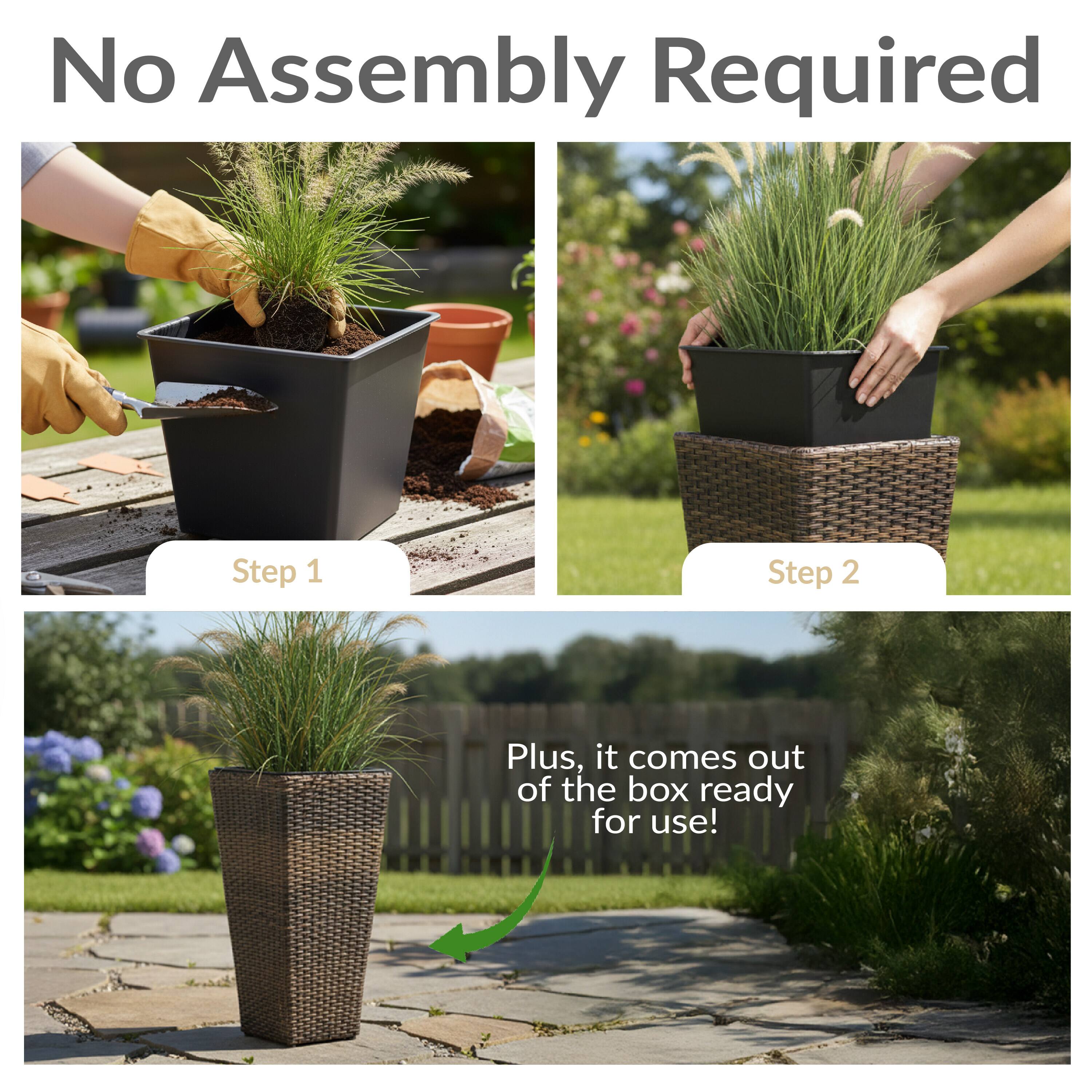 No Assembly Required

Step 1

Step 2

Plus, it comes out of the box ready for use!