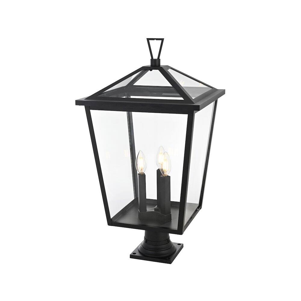 Angle. Elegant Lighting - Oxford 7 inch Outdoor Pendant in Black - Black.