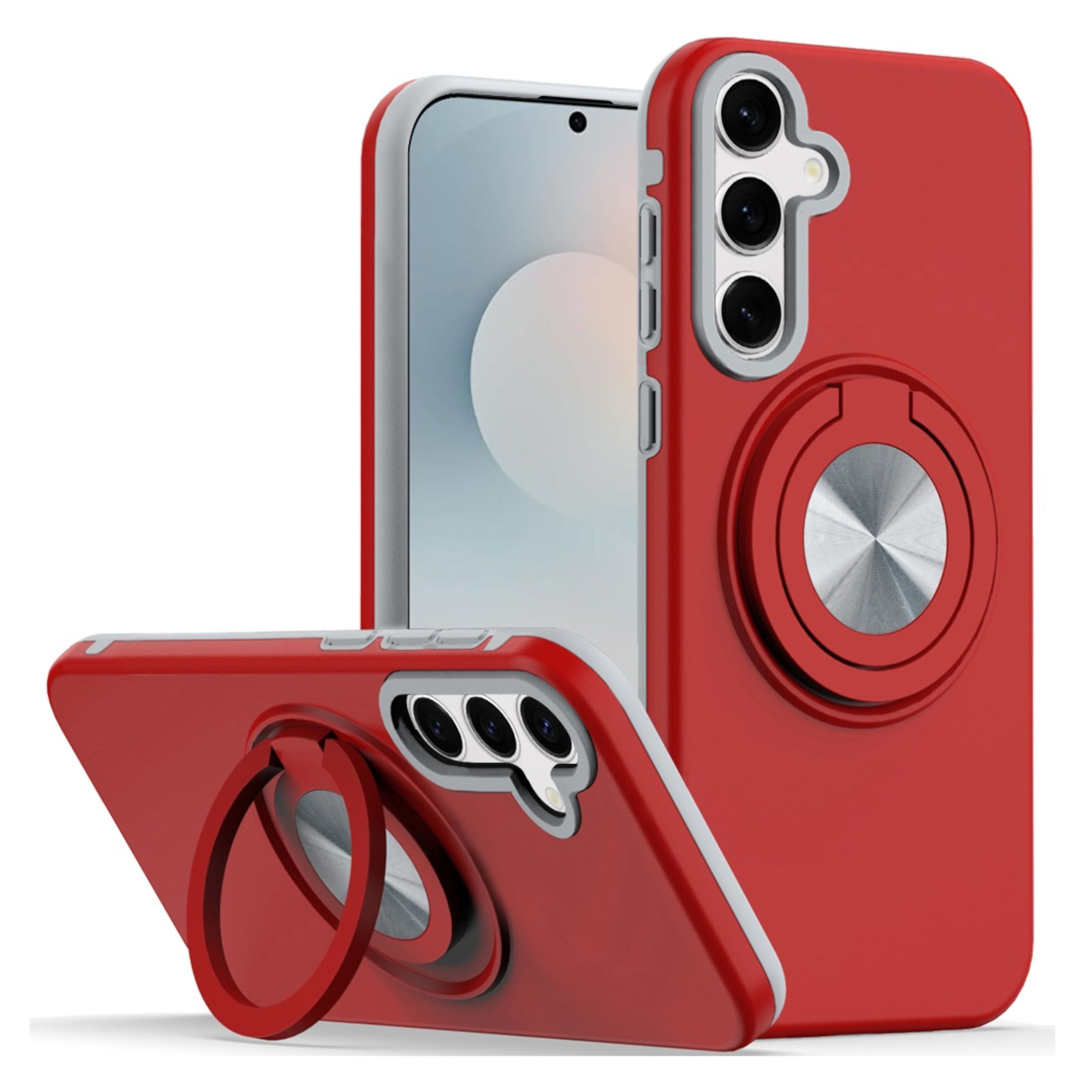 Kitcheniva - Shockproof Phone Case With 360 Rotating Stand & Tempered Glass For Samsung Galaxy S26+ - Red price history on PriceWatchPro