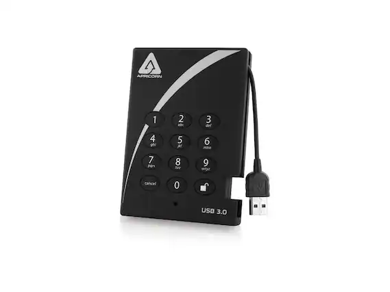 APRICORN
1 abc
2 def
3 ghi
4 jkl
5 mno
6 pqrs
7 tuv
8 wxyz
cancel
0
USB 3.0