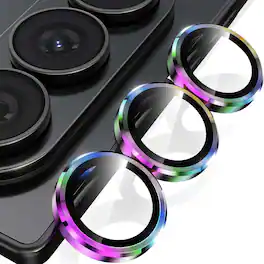 Dteck - for Samsung Galaxy Z Fold 8 Ultra Camera Lens Cover, Individual Anti Scratch Metal Ring Tempered Glass Camera Lens Cover - Multicolour