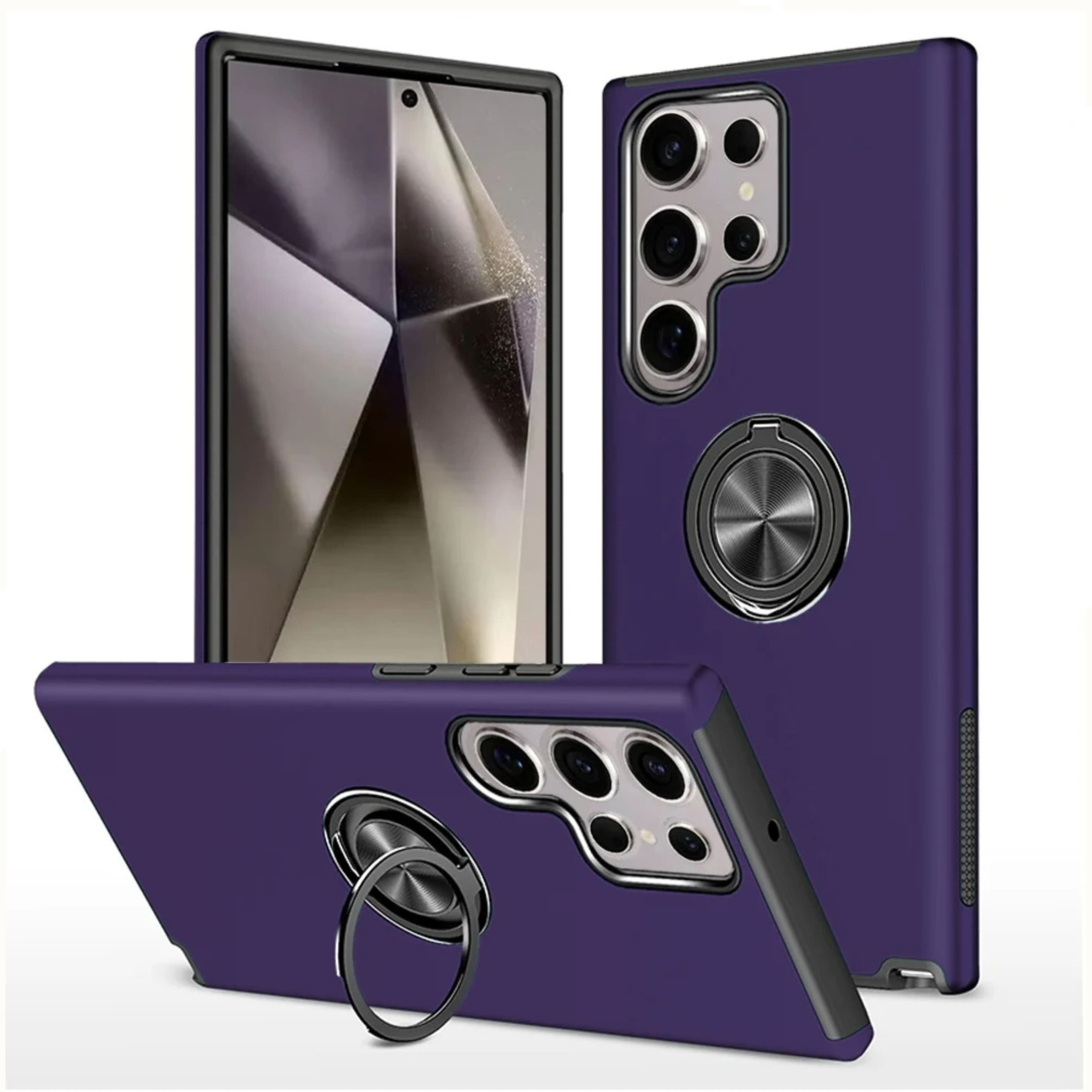 Kitcheniva - Magnetic Ring Stand Shockproof Case With Tempered Glass For Samsung S25 Ultra - Purple price history on PriceWatchPro