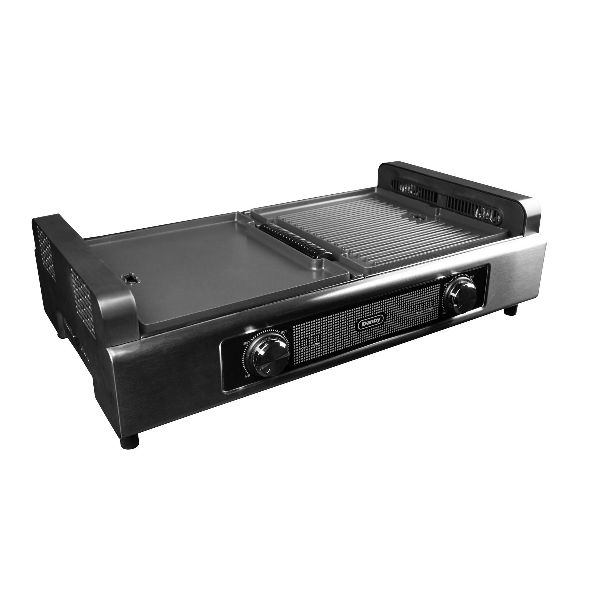 Angle. Danby - Smokeless Indoor Grill & Griddle - Black/Stainless Steel.