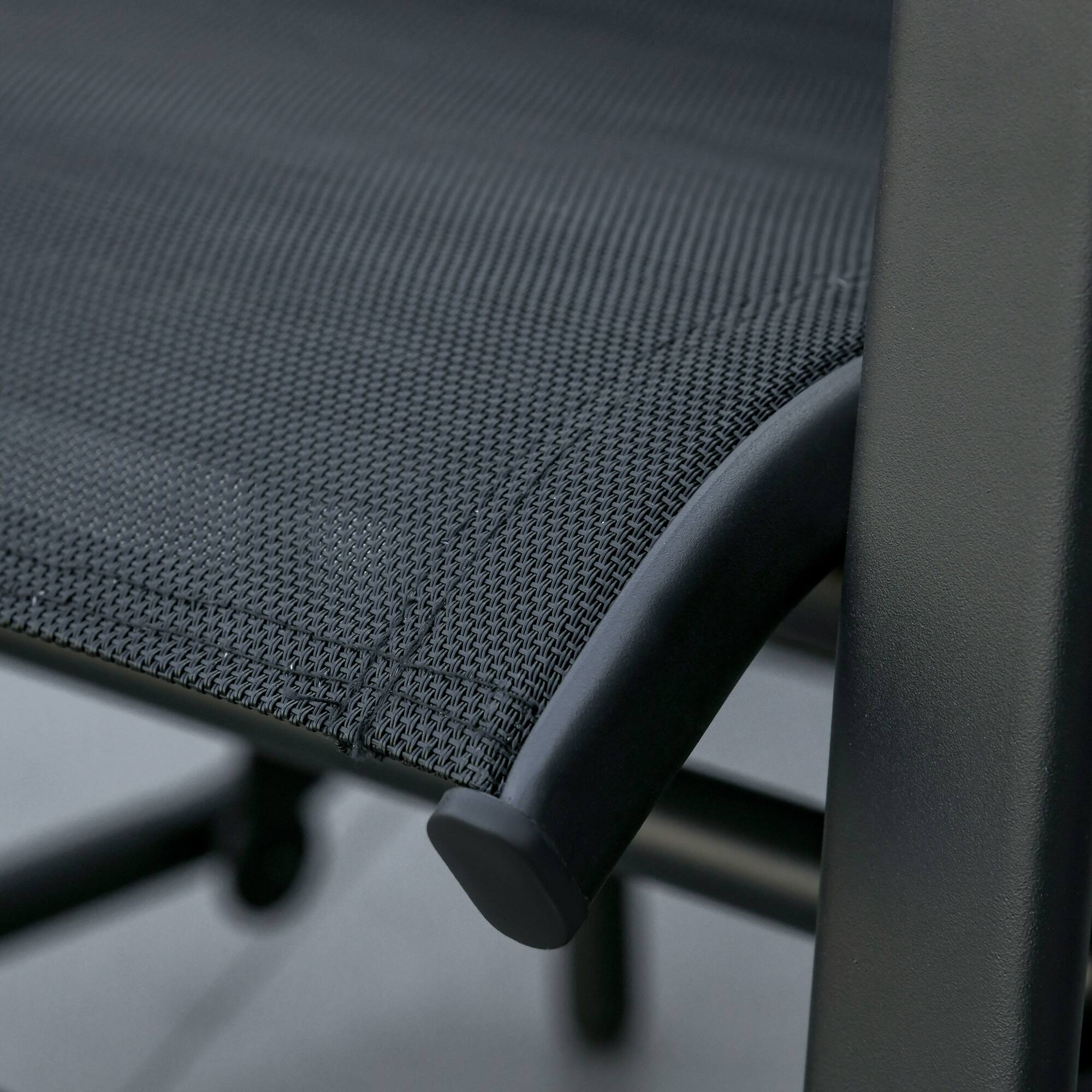 Alt View 8. Outsunny - Glider Chairs with Coffee Table - Black.
