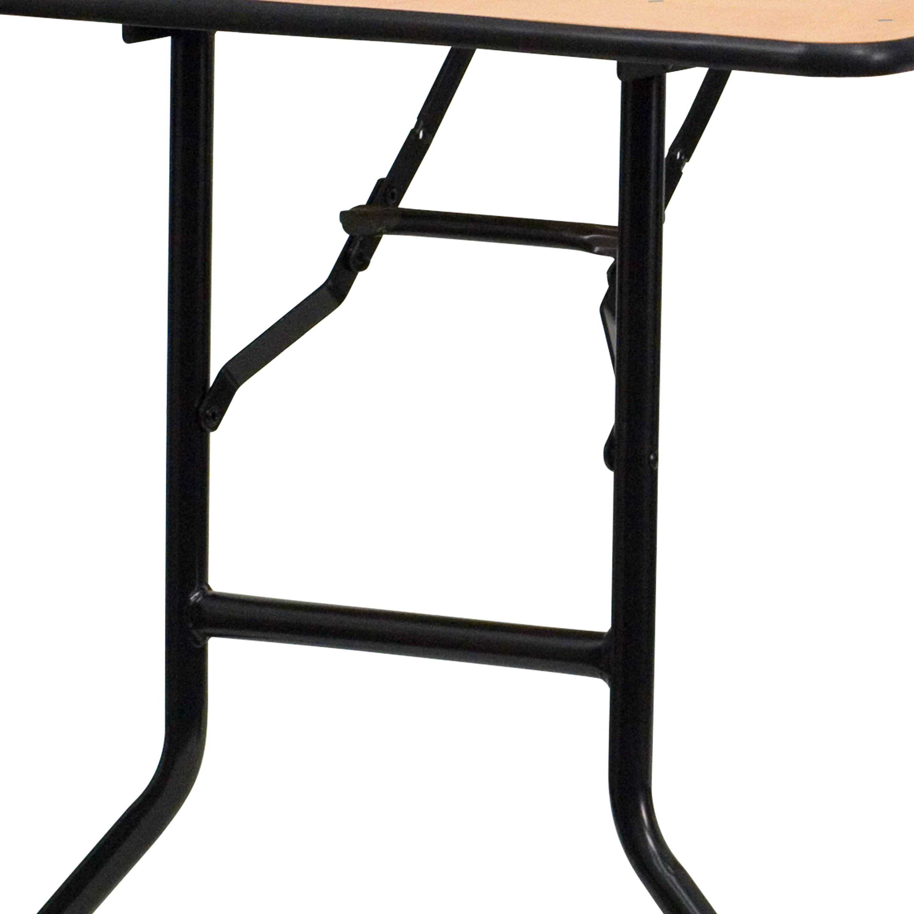 Alt View 9. Emma + Oliver - 6-Foot Rectangular Wood Folding Banquet Table with Clear Coated Finished Top - Natural.