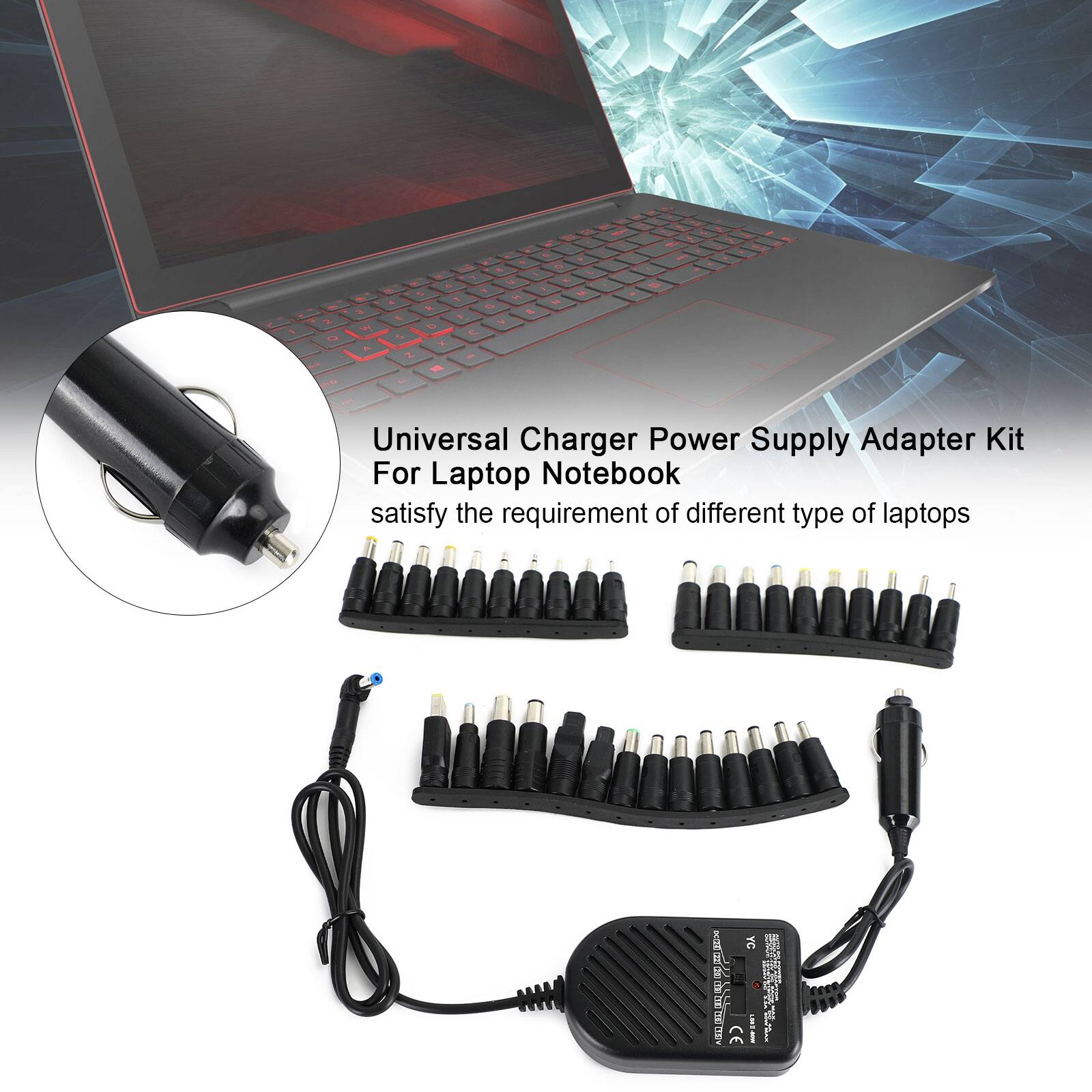 Universal Charger Power Supply Adapter Kit For Laptop Notebook satisfy the requirement of different type of laptops