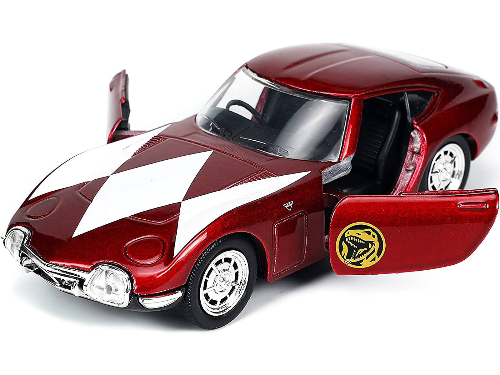 Alt View 1. Jada - 1967 Toyota 2000GT RHD Red Met. and Red Ranger Figurine "Power Rangers" "Hollywood Rides" 1/32 Model Car by Jada.