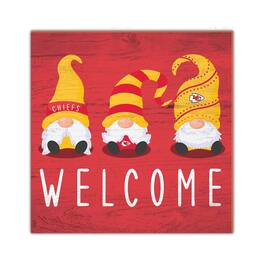 Fan Creations - Kansas City Chiefs 10'' x 10'' Welcome Gnomes Sign - Multicolor