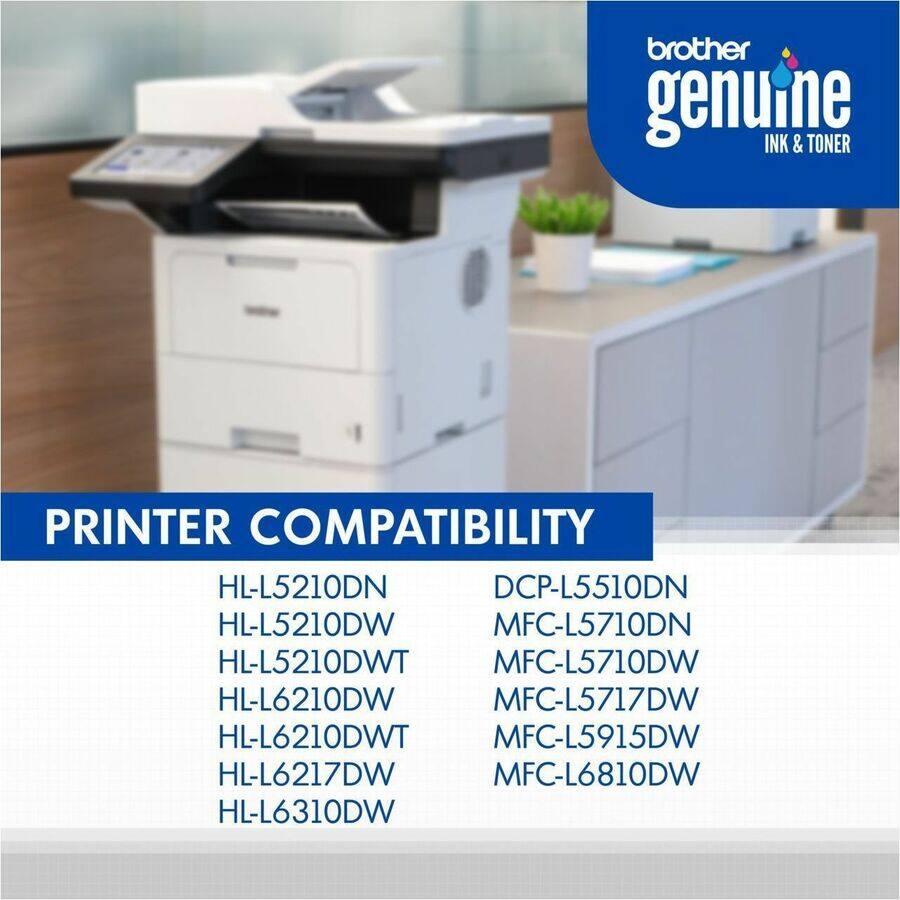 **Printer Compatibility**

- HL-L5210DN
- HL-L5210DW
- HL-L5210DWT
- HL-L6210DW
- HL-L6210DWT
- HL-L6217DW
- HL-L6310DW

- DCP-L5510DN
- MFC-L5710DN
- MFC-L5710DW
- MFC-L5717DW
- MFC-L5915DW
- MFC-L6810DW