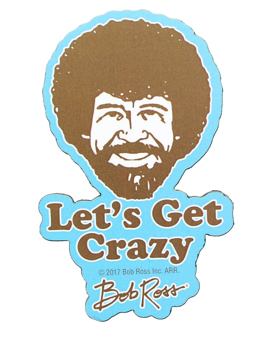 NMR Distribution - Bob Ross 3" Funky Chunky Magnet: "Let's Get Crazy" - Blue