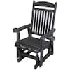 Front. Fortune Candy - HIPS Outdoor Patio Glider with Cup Holders, Heavy Duty 700 LBS Capacity for Porch Yard Garden - Carbon Black.