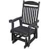 Fortune Candy - HIPS Outdoor Patio Glider with Cup Holders, Heavy Duty 700 LBS Capacity for Porch Yard Garden - Carbon Black