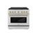 Front. ZLINE - 36 in. Wide 6 Burner Autograph Paramount Gas Range with DuoPro Cooktop & Champagne Bronze Accents (PSGRZ-36-CB) - Stainless Steel.