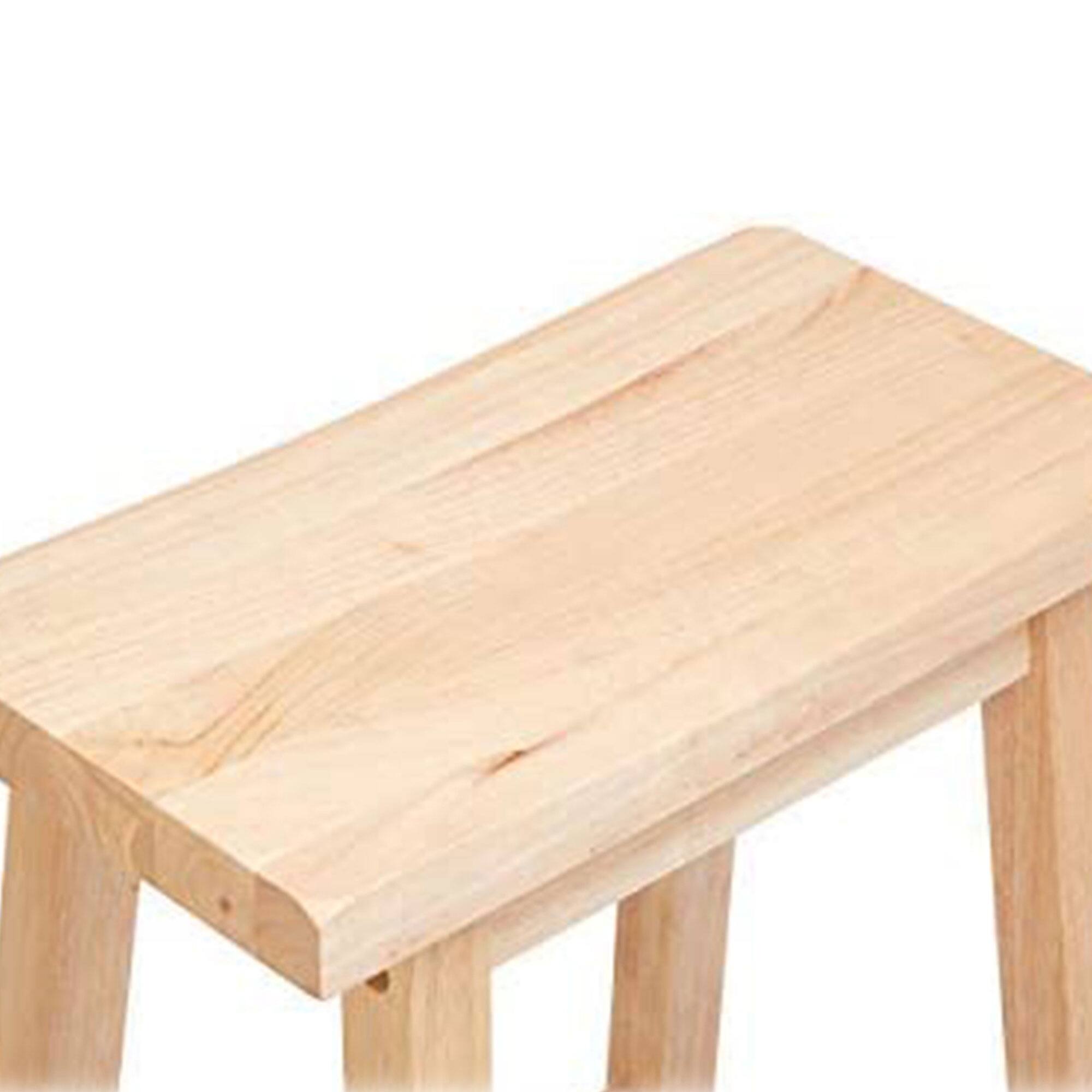 Alt View 4. PJ Wood - PJ Wood Classic 24 Inch Saddle Seat Kitchen Bar Counter Stool, Natural (4 Pack) - Natural.