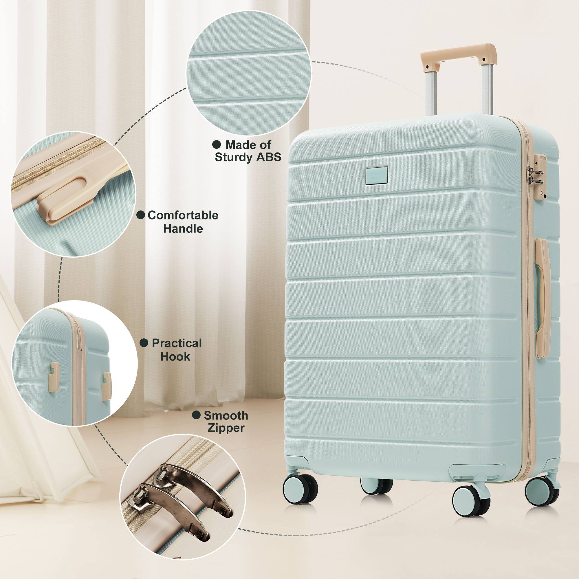 - Made of Sturdy ABS
- Comfortable Handle
- Practical Hook
- Smooth Zipper