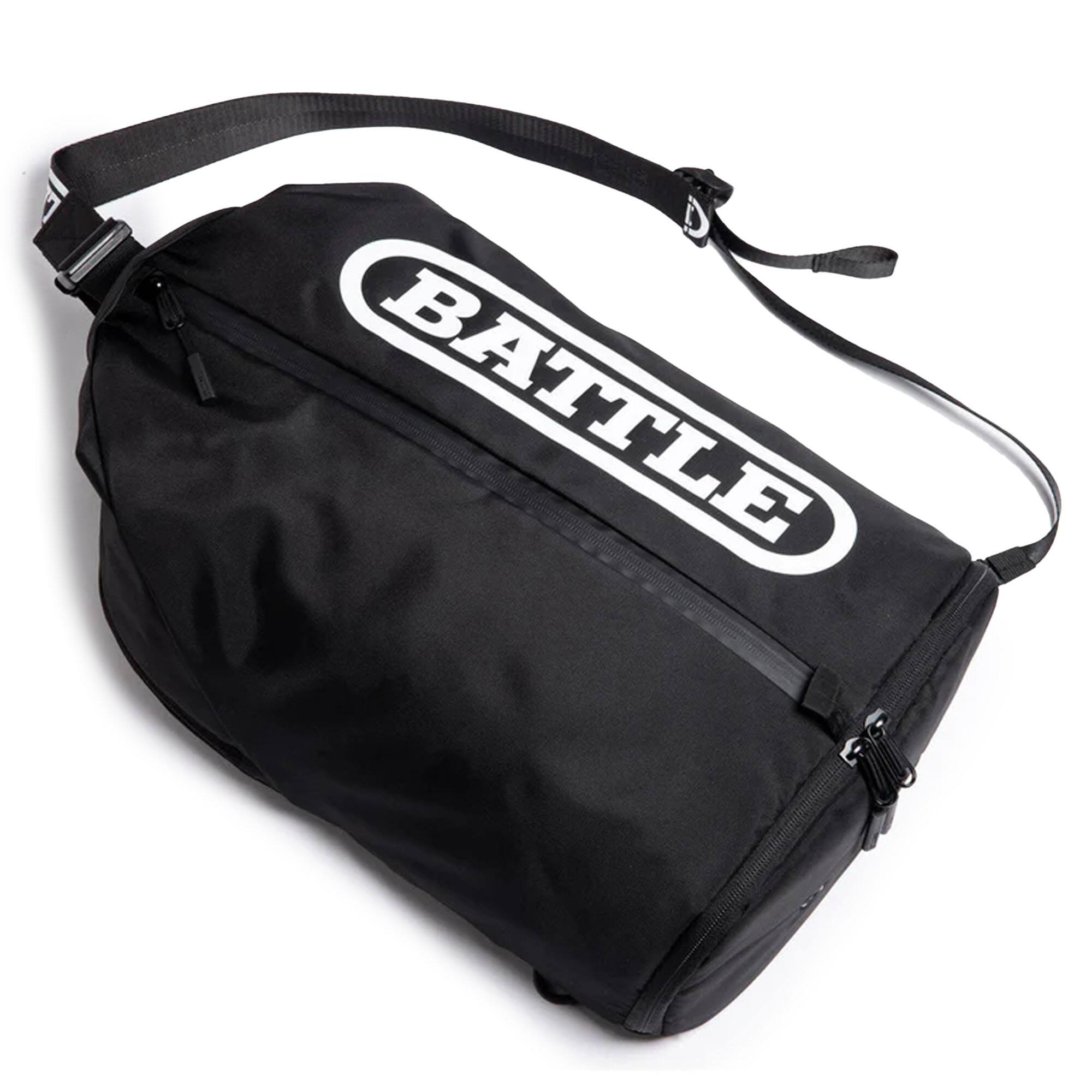 Alt View 3. Battle Sports - Battle Sports Lockdown 6 Sling Bag 2.0, Black with White Battle Logo and Black Interior - Black with White Battle Logo.