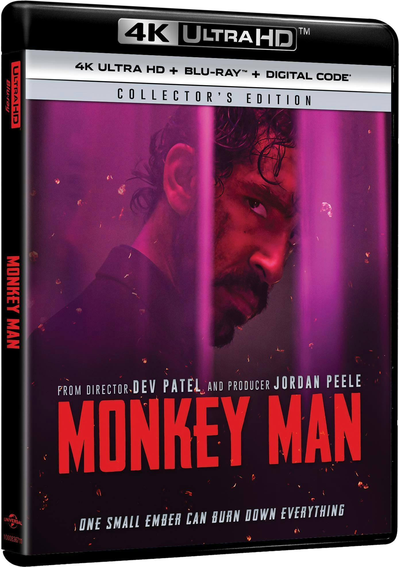 Angle. Monkey Man - Collector's Edition 4K Ultra HD + Blu-ray + Digital (4K Ultra HD + Blu-ray) [UHD].