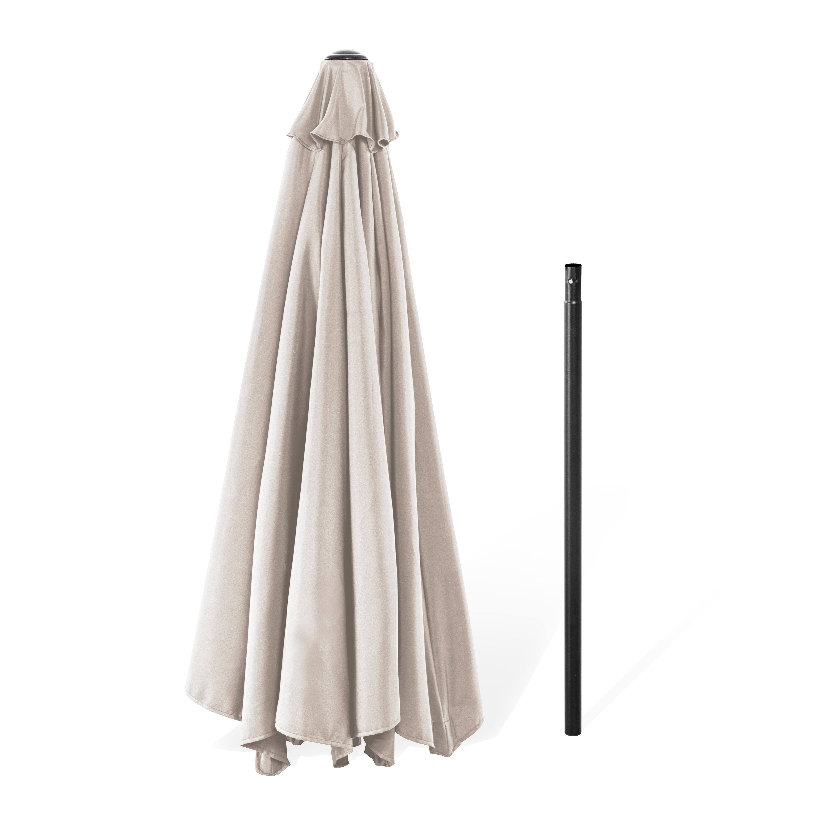 Alt View 5. Nuu Garden - Nuu Garden 7.5' Round Patio Umbrella with Crank and Tilt, Aluminum Pole, 8 Iron Ribs, Beige - Beige.