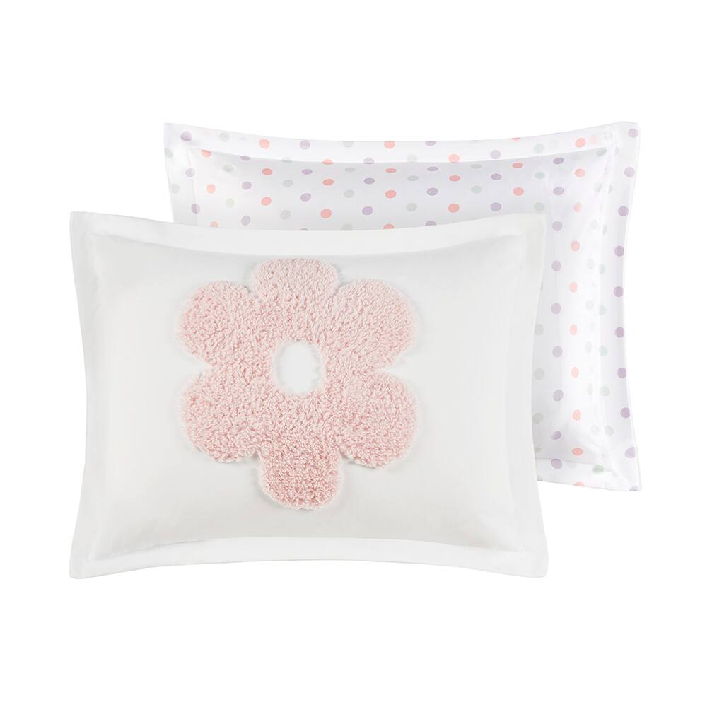 Alt View 4. Gracie Mills - Gracie Mills Eubert Enchanting Floral Reversible Tufted Chenille Duvet Cover Set - White/Purple.