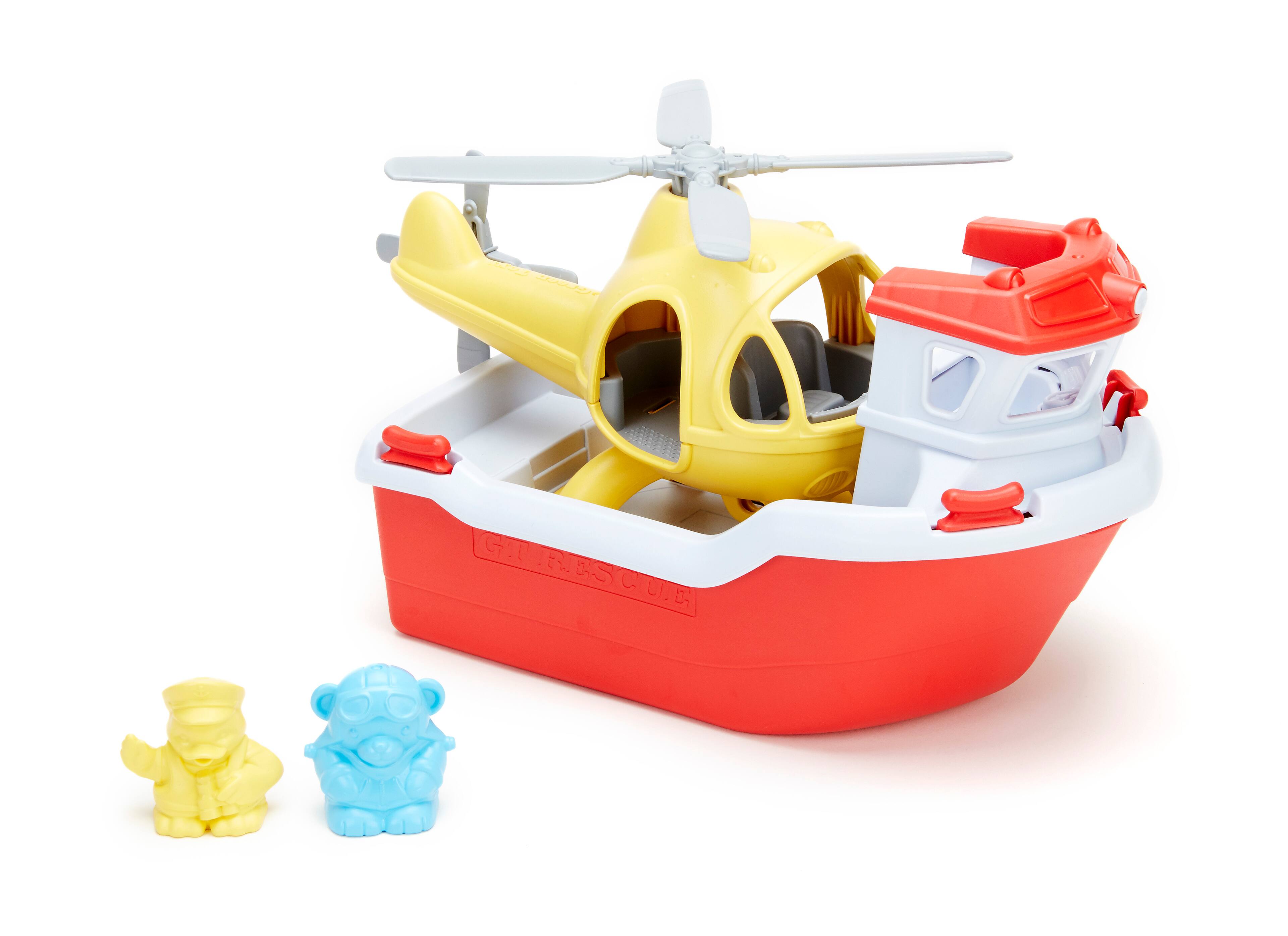 Green Toys Rescue Boat & Helicopter Red - Best Buy