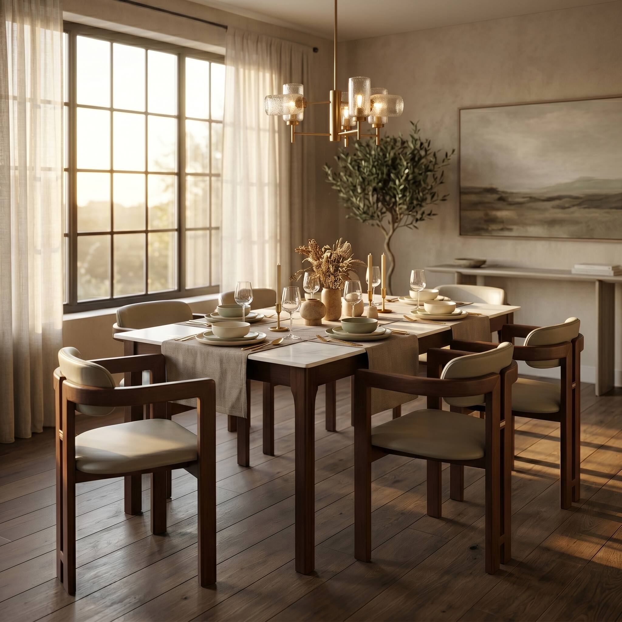 Left. LeisureMod - Velo Modern Upholstered Faux Leather Dining Chair with Arms - Walnut/Taupe.